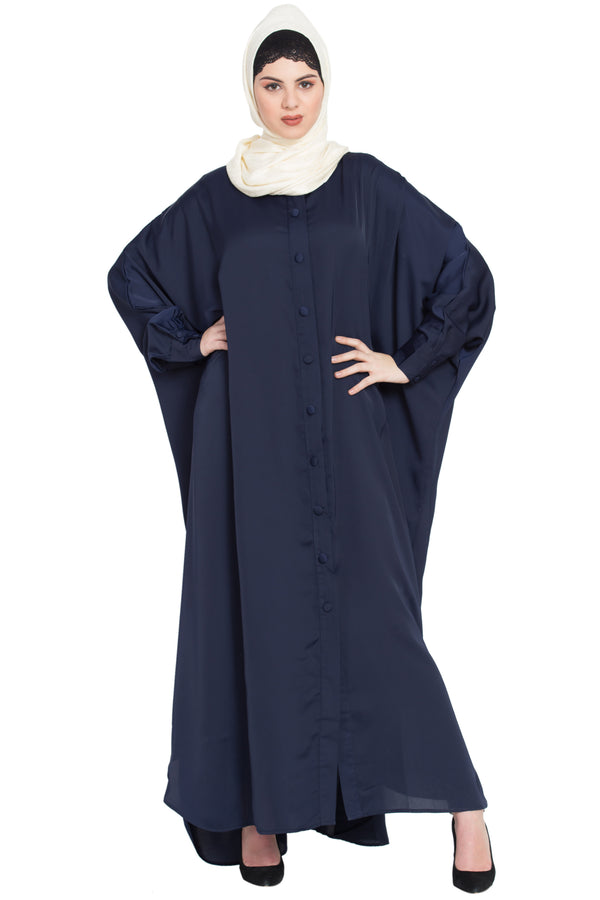 Nazneen Front Open And Cuff With Self Button Butterfly Kaftan
