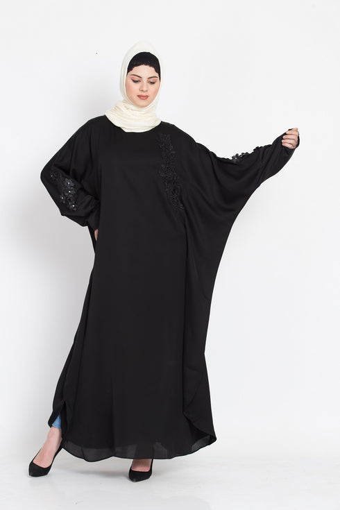 Nazneen Embroidered Patch Butterfly Kaftan