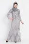nazneen full embellished grey party abaya