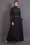 Black cotton satin plain EID Islamic abaya