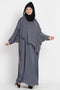 Grey Satin Plain Nursing Abaya