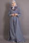 Grey Denim Plain Casual Islamic Abaya