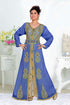 Navy-Blue & White color luxurious Handmade Moroccan Kaftan with hijjab