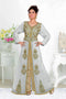 Off-White & White color luxurious Full Moroccan Kaftan with hijjab