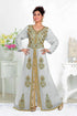 Off-White & White color luxurious Full Moroccan Kaftan with hijjab