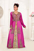 Wine & White color luxurious Handmade Moroccan Kaftan with hijjab