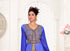 Royal-Blue & White color luxurious Handmade Moroccan Kaftan with hijjab