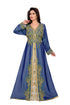 Navy-Blue & White color luxurious Full Sleeves Handmade Moroccan Kaftan .