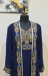 Navy Blue color luxurious Full Sleeves Handmade Two Piece Jacket Style Moroccan Kaftan.