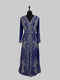 Navy Blue color luxurious Full Sleeves Handmade Moroccan Kaftan.