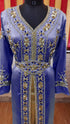 Navy Blue inner light gold color luxurious Full Sleeves Handmade Moroccan Kaftan.