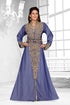 Navy Blue & White color luxurious Full Sleeves Handmade Moroccan Kaftan .