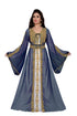 Navy-Blue & white color luxurious Handmade Moroccan Kaftan with hijab
