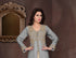 Grey embroidered georgette Islamic kaftans with hijab