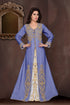 Navy Blue embroidered georgette Islamic kaftans with hijab
