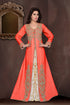 Red embroidered georgette islamic kaftans with hijab