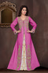 Wine embroidered georgette Islamic kaftans with hijab