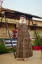 Crepe Self Design Full Sleeve Leopard printed Abaya