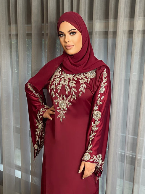 Maroon Wedding Kaftan for Women