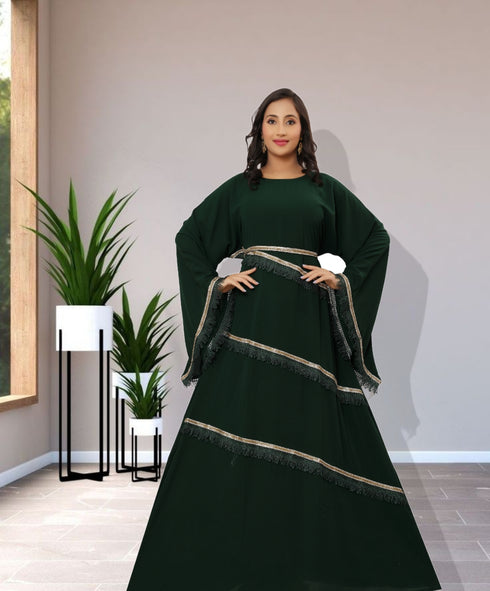 SALE Abaya Dress Kaftan Sequins Work Dubai Farasha Abaya Islamic Clothing Very Long Gown