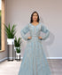 Sky Blue Georgette Aari Work Islamic Kaftan