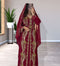 Luxurious Maroon Kaftan Gown with Gold Zari Work | Wedding & Formal Event Wear