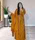 Grand Mustard Yellow Kaftan Gown with Heavy Gold Zari & Beaded Work | Event Dress
