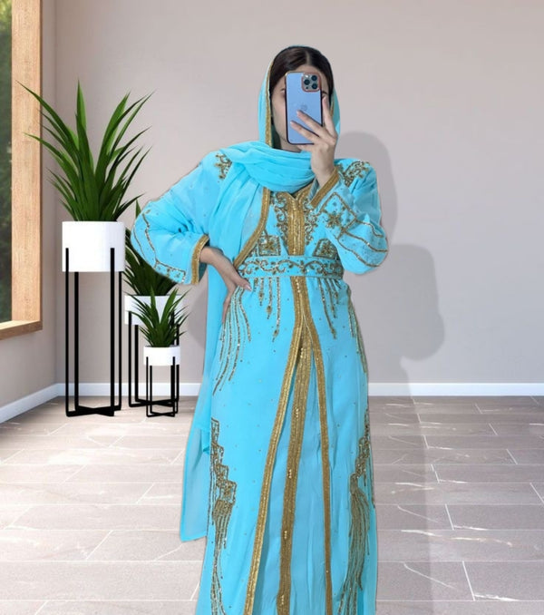 Sale Dress Moroccan Dubai Kaftan Wedding Bridesmaid African Abaya Gown Women Dress 106