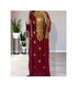 Maroon Georgette Zari Work Kaftan