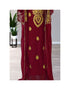 Maroon Georgette Zari Work Kaftan