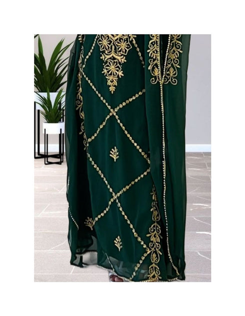 Green Georgette Zari Work Kaftan for Women