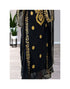 Grand Black Kaftan Gown with Handcrafted Gold Aari Work | Party Wear Dress