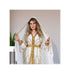 White Kaftan Handcrafted Georgette Aari Work Party Wear Fully Stitched Dresses 0213