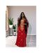 Grand Red & White Moroccan Bridal Kaftan with Silver Zari Work | Wedding Dress