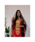 Grand Red & White Moroccan Bridal Kaftan with Silver Zari Work | Wedding Dress
