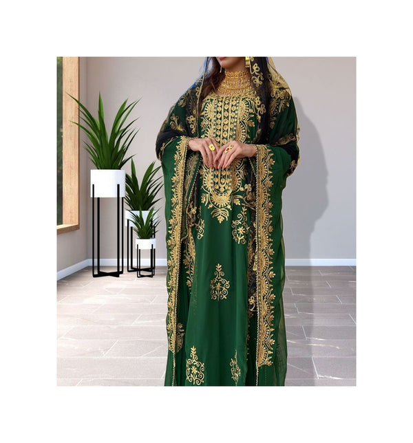 Forest Green Traditional Kaftan for Women