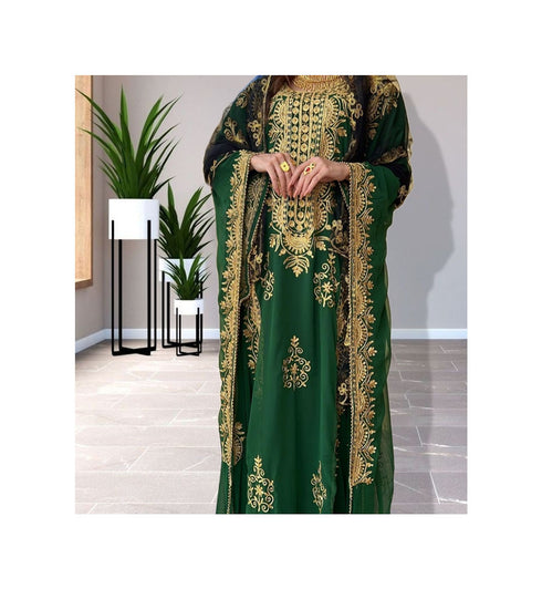 Forest Green Traditional Kaftan for Women