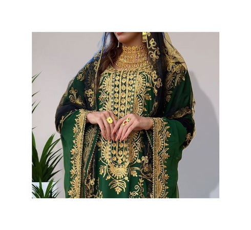 Forest Green Traditional Kaftan for Women
