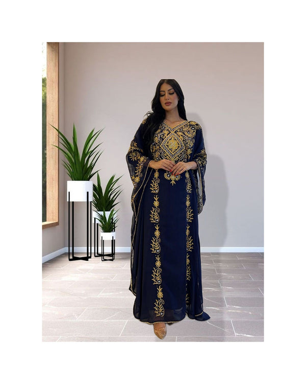 Navy Blue Ethnic Kaftan for Women