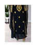 Black Kaftan Handcrafted Georgette Embroidered Work Party Wear Fully Stitched Dresses 0222