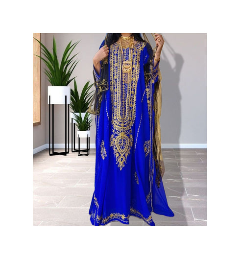 Ink Blue Handcrafted Kaftan for Women