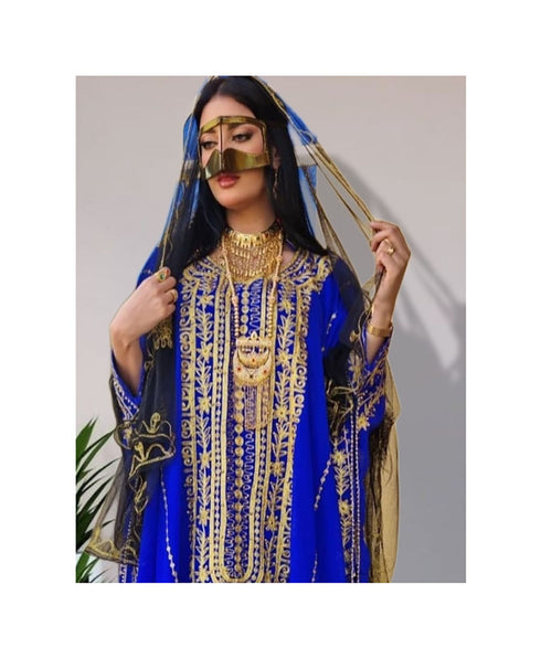 Ink Blue Handcrafted Kaftan for Women