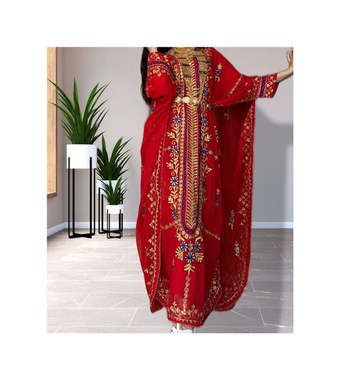 Red Georgette Party Wear Kaftan