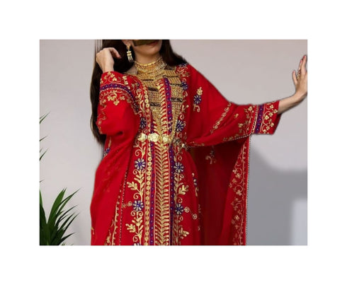 Red Georgette Party Wear Kaftan