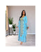 Sky-Blue Kaftan Handcrafted Georgette Embroidered Work Party Wear Fully Stitched Dresses 0226