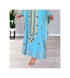 Sky-Blue Kaftan Handcrafted Georgette Embroidered Work Party Wear Fully Stitched Dresses 0226