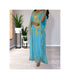 Sky-Blue Kaftan Handcrafted Georgette Embroidered Work Party Wear Fully Stitched Dresses 0227