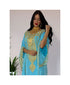 Sky-Blue Kaftan Handcrafted Georgette Embroidered Work Party Wear Fully Stitched Dresses 0227