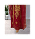 Grand Maroon & White Layered Moroccan Kaftan Gown | Bridal & Event Dress