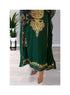 Green Kaftan Handcrafted Georgette Embroidered Work Party Wear Fully Stitched Dresses 0232